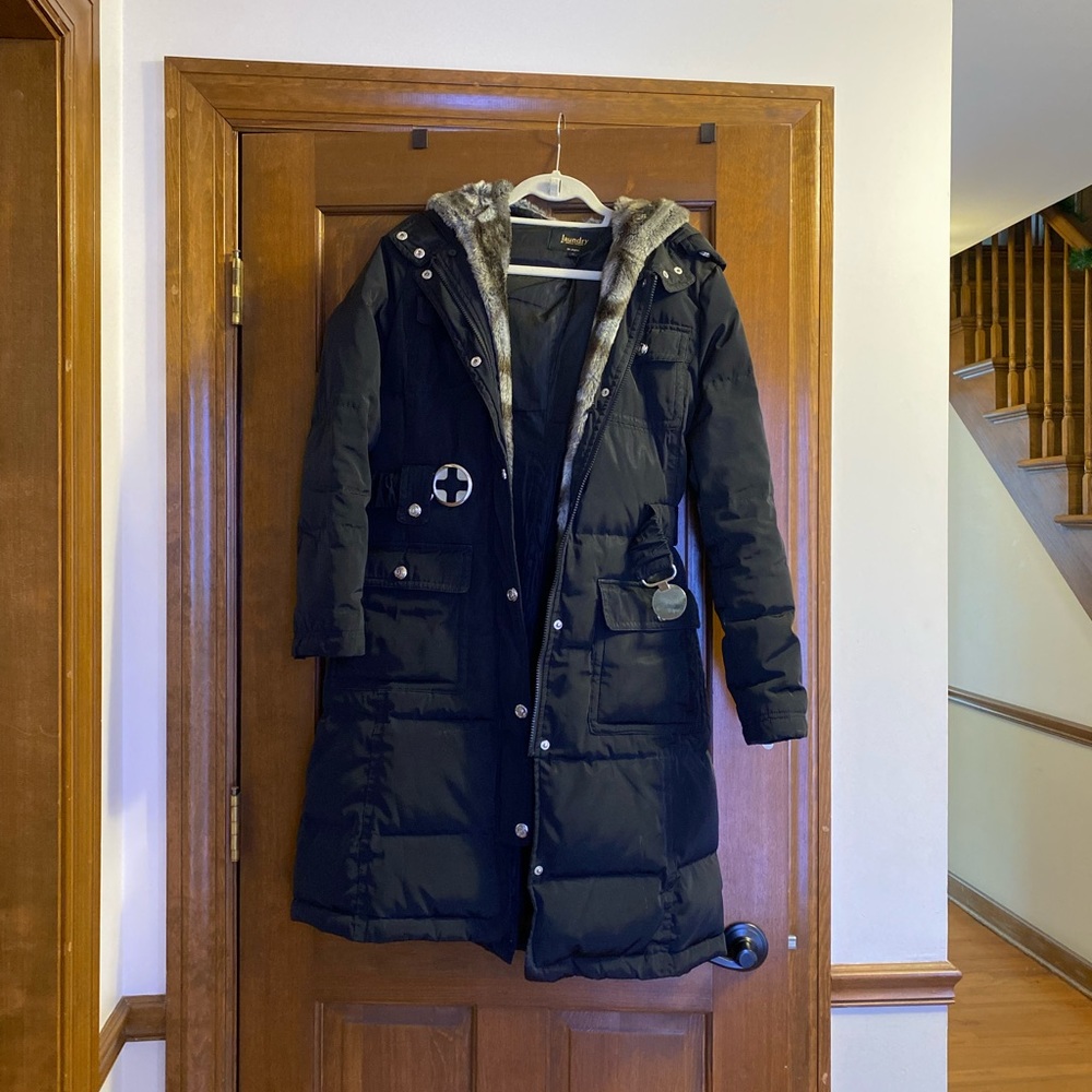 Black Winter Coat with Belt